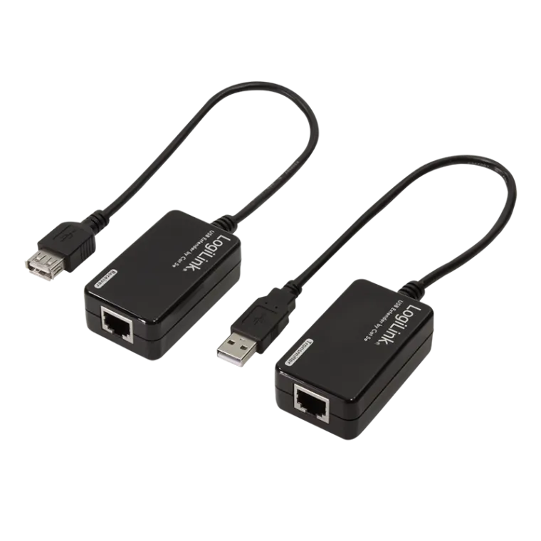 USB Cat.5-Extender, 60 m, Pigtail, schwarz