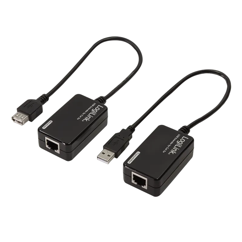 USB Cat.5-Extender, 60 m, Pigtail, schwarz