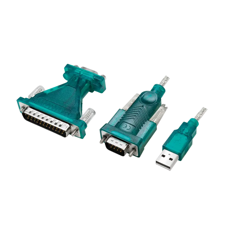 USB 2.0-Kabel, USB-A/M zu DB9/M + DB25/M (RS232), Win 11, 1,3 m