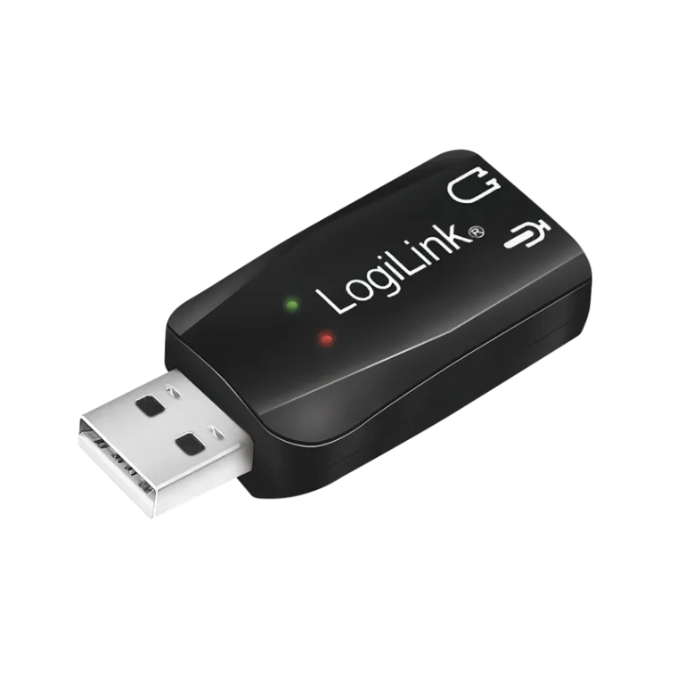 USB 2.0 Audio-Adapter, USB-A/M zu 2x 3,5 mm/F, Virtual 5.1 Surround-Sound, schwarz