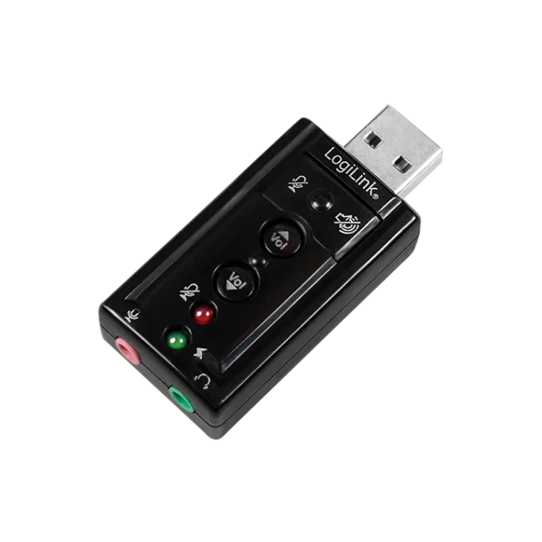 USB 2.0 Audio-Adapter, USB-A/M zu 2x 3,5 mm/F, Virtual 7.1 Soundeffekt, schwarz