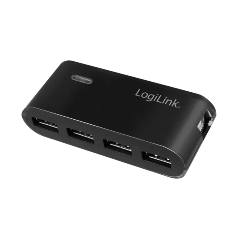 USB 2.0 Hub 4-Port mit Netzteil schwarz
