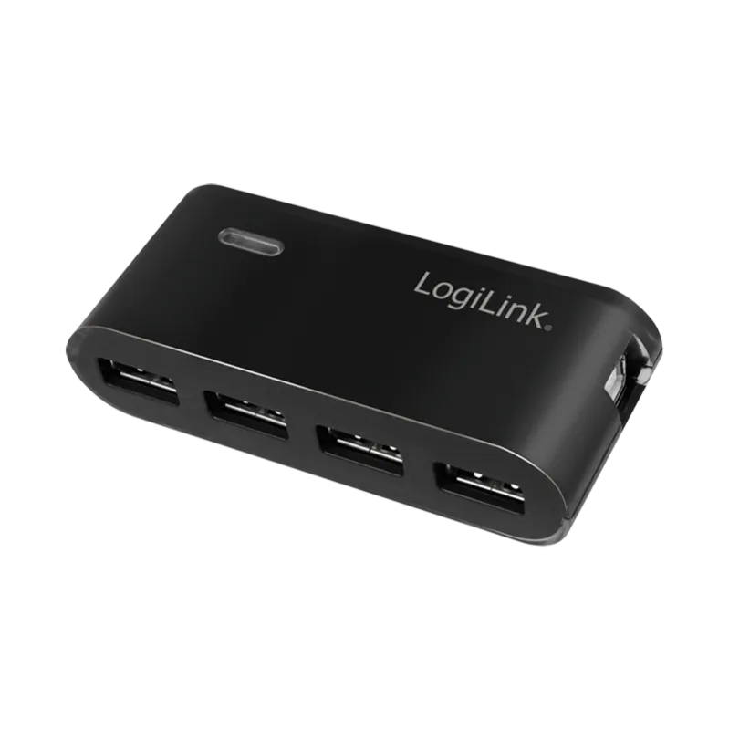 USB 2.0 Hub 4-Port mit Netzteil schwarz
