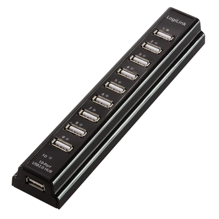 USB 2.0 Hub 10-Port mit Netzteil