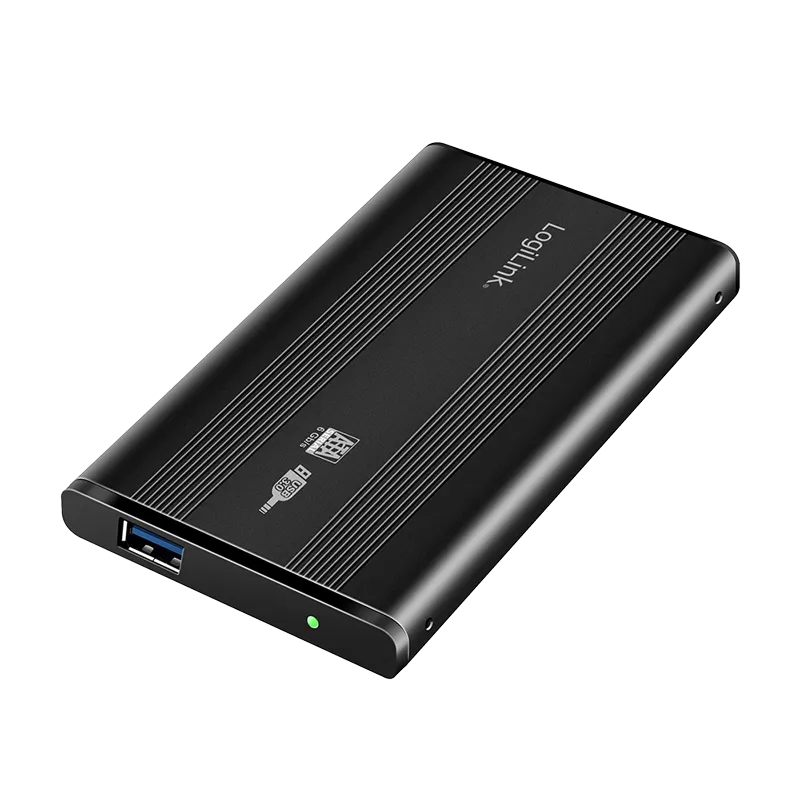Festplattengehäuse 2,5", SATA, USB 3.0, Alu, schwarz