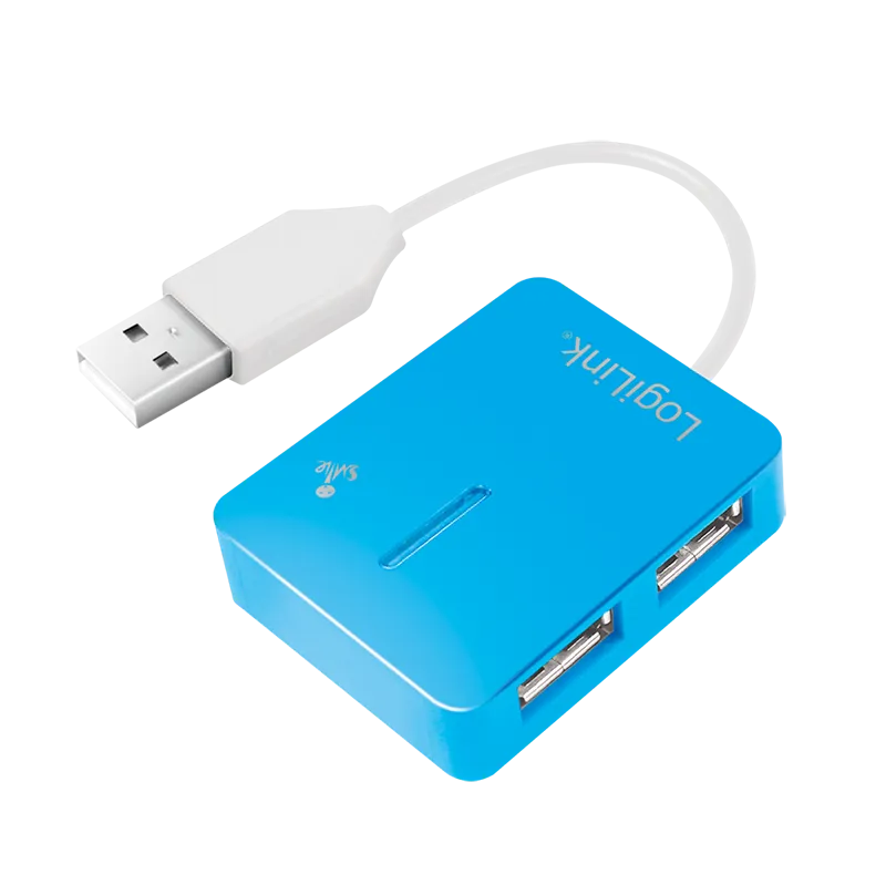 USB 2.0 Hub 4-Port, Smile, blau