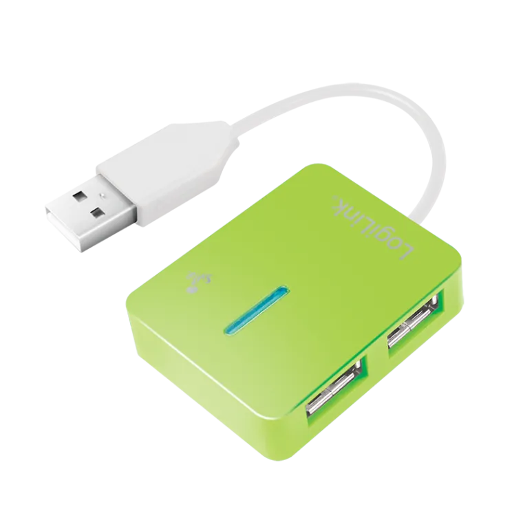 USB 2.0 Hub 4-Port, Smile, grün