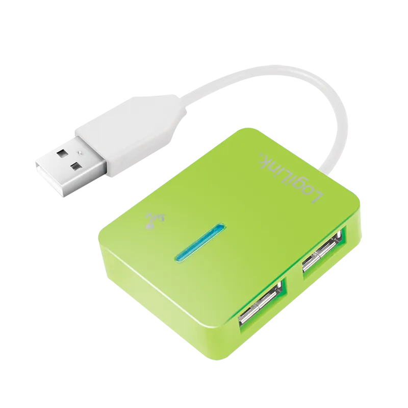 USB 2.0 Hub 4-Port, Smile, grün
