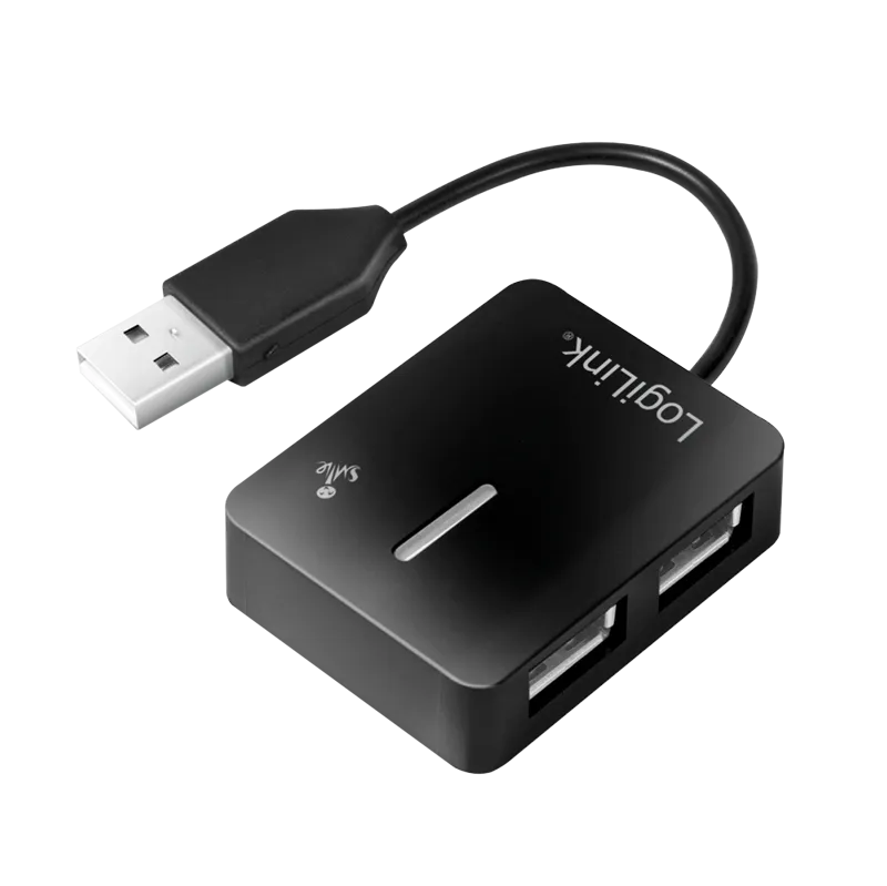 USB 2.0 Hub 4-Port, Smile, schwarz