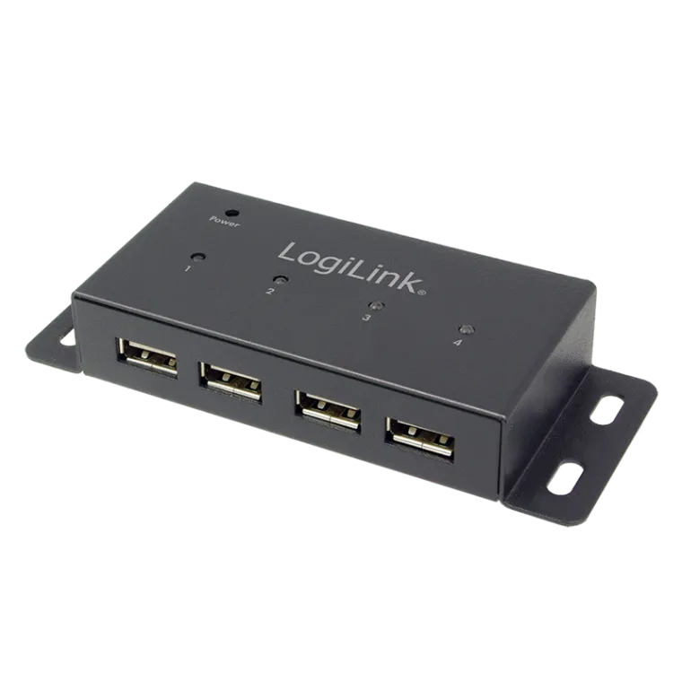 USB 2.0 Hub, 4-Port, Metall