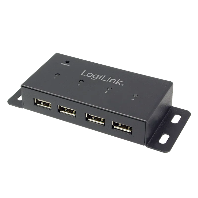 USB 2.0 Hub, 4-Port, Metall