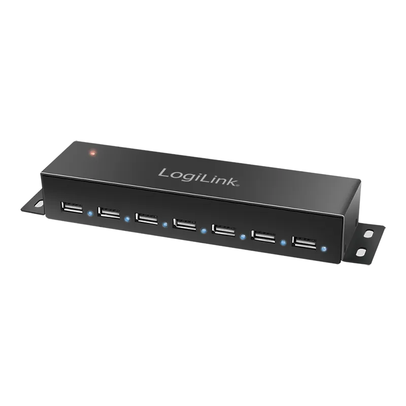 USB 2.0 Hub, 7-Port, Metall