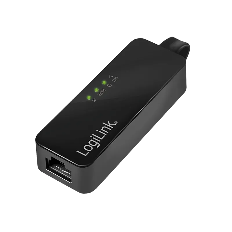 USB 3.0-Ethernet Adapter, USB-A/M zu RJ45/F, schwarz