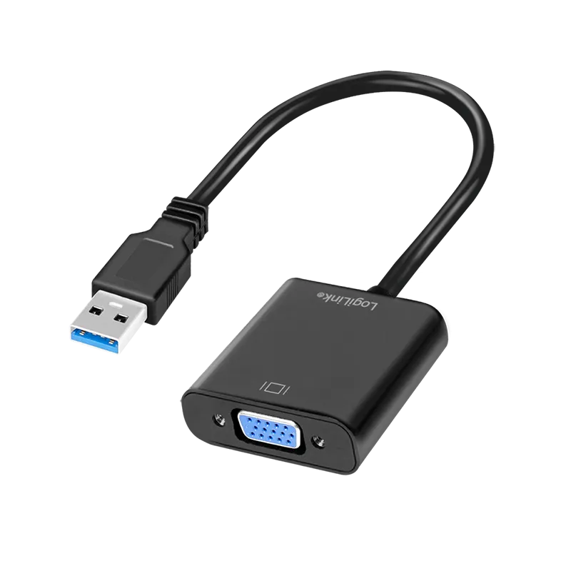 USB 3.0-Adapter A/M zu VGA/F, 1080p/60 Hz, schwarz, 0,15 m