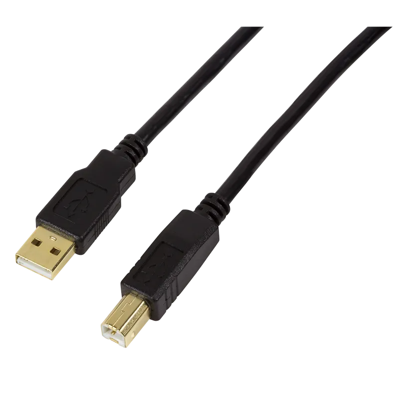 USB 2.0-Kabel, USB-A/M zu USB-B/M, Verstärker, schwarz, 15 m