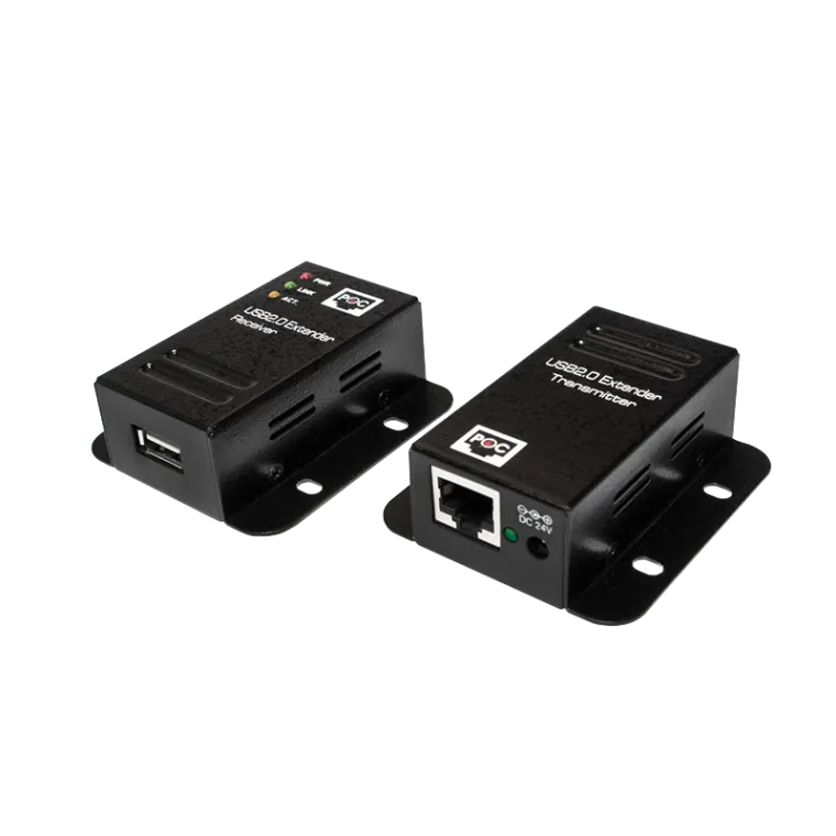 USB 2.0-Cat.5-Extender, 50 m, 1-Port, montierbar, POC, schwarz