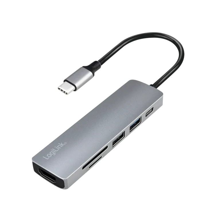 USB 3.2 Gen1 Dockingstation, 6-Port, PD, mit Kabel