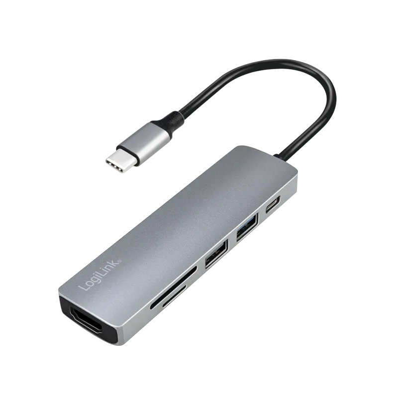 USB 3.2 Gen1 Dockingstation, 6-Port, PD, mit Kabel