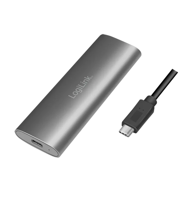 USB 3.2 Gen2x1-Gehäuse für M.2 NVMe (PCIe) & SATA (NGFF) SSDs, silber
