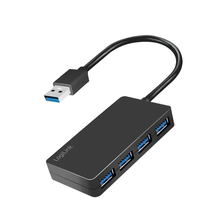 USB 3.2 Gen1, 4-Port Hub, schwarz