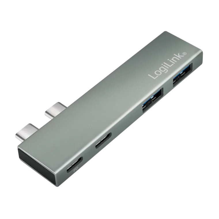 USB 3.2 Gen2x2 Dockingstation, 4-Port, PD, silber