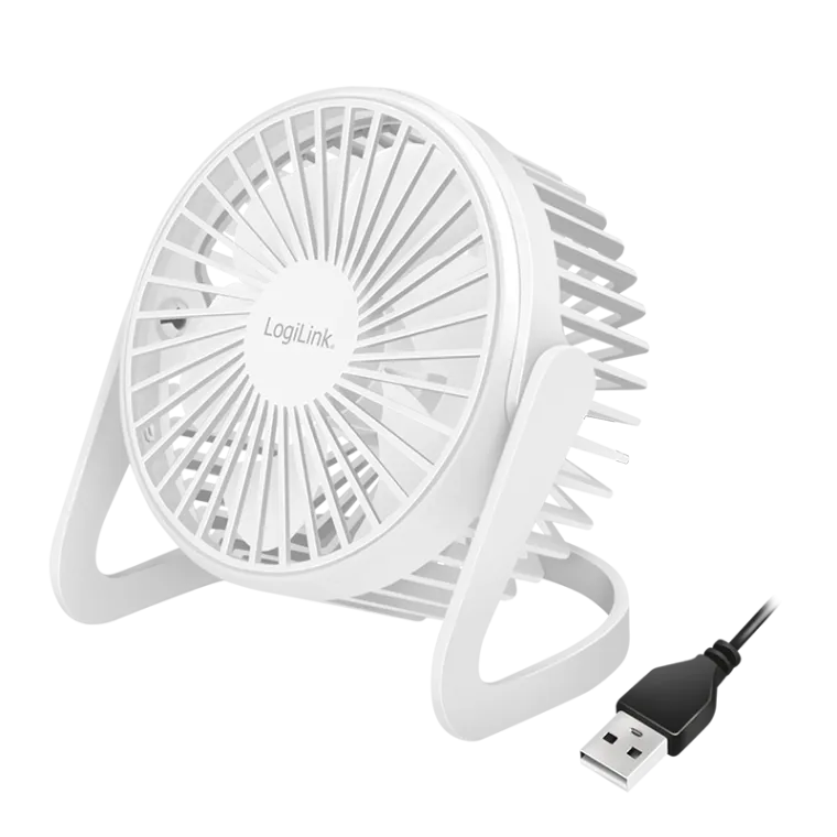 USB-Schreibtischventilator, 12,7 cm, 30 dB, weiß