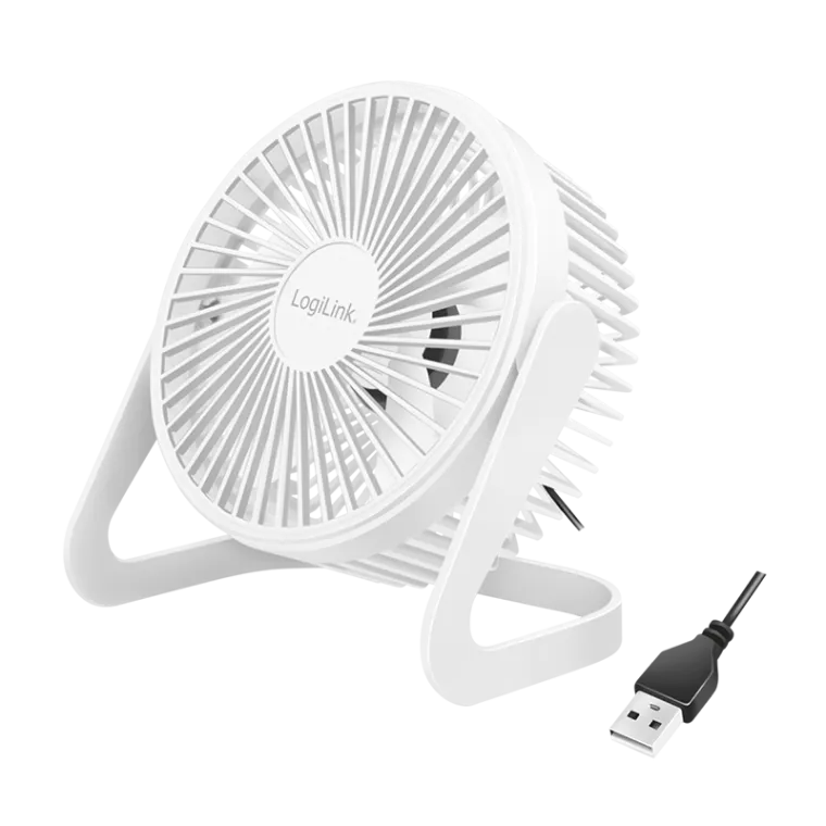 USB-Schreibtischventilator, 15,24 cm, 40 dB, weiß