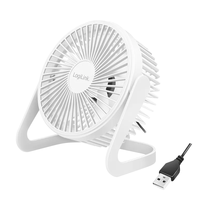 USB-Schreibtischventilator, 15,24 cm, 40 dB, weiß