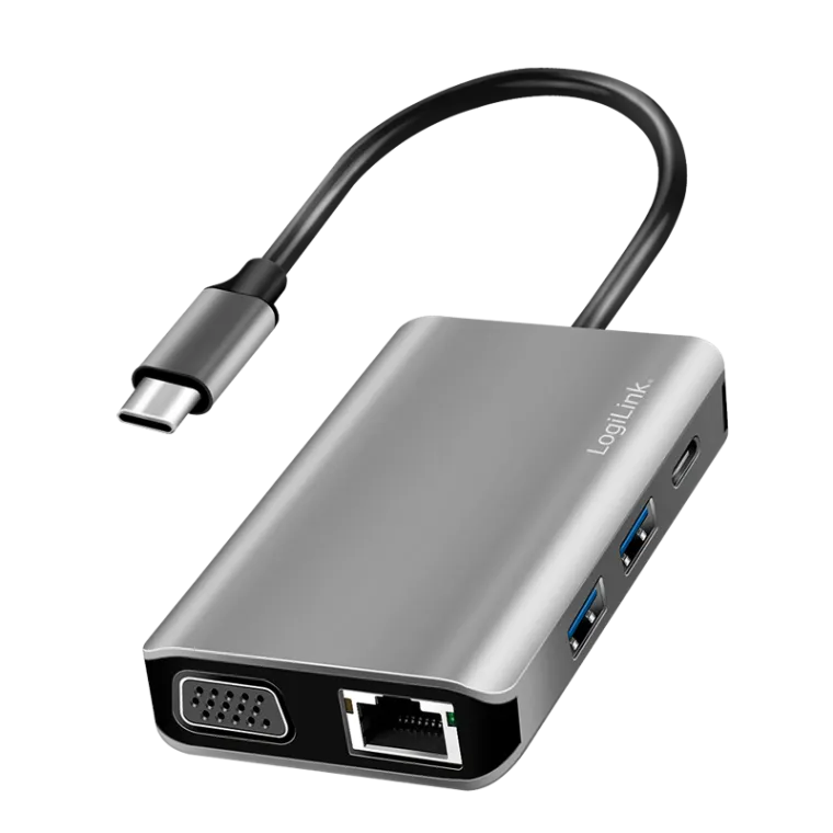 USB 3.2 Gen1-Dockingstation, USB-C, 7-Port, PD, Space-Grau