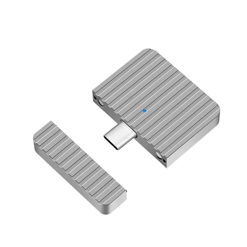 Sehr kleines USB 3.2 Gen2x1 SSD-Gehäuse, USB-C zu PCIe NVMe, Silber