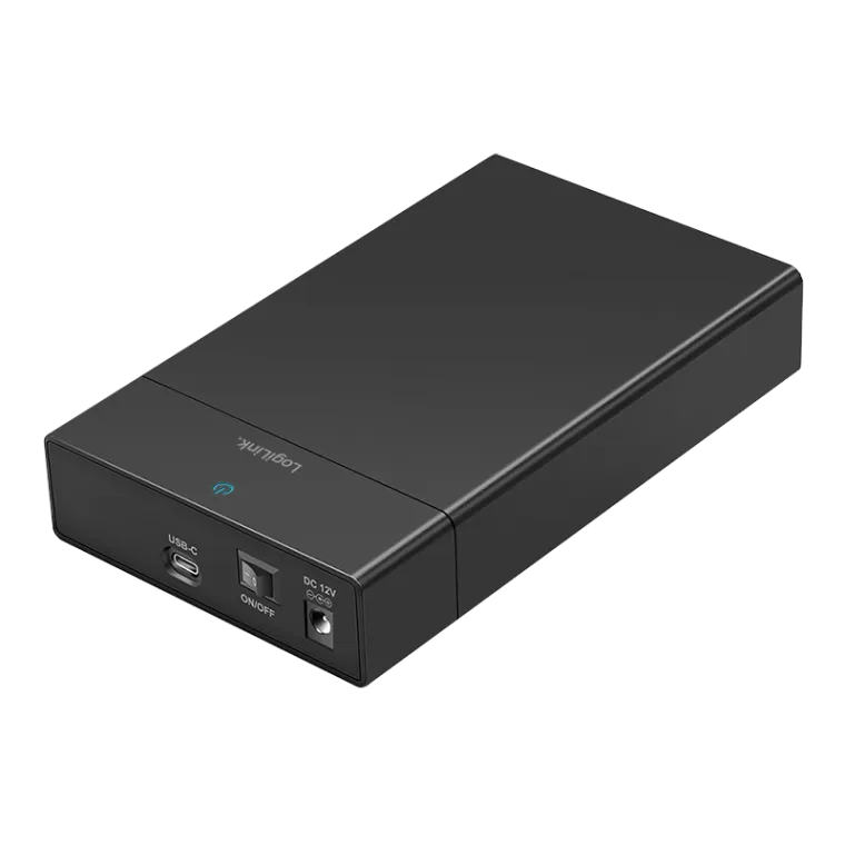 USB-C 3.2 Festplattengehäuse 2,5"/3,5", bis 16 TB, SATA HDD/SSD, Schwarz
