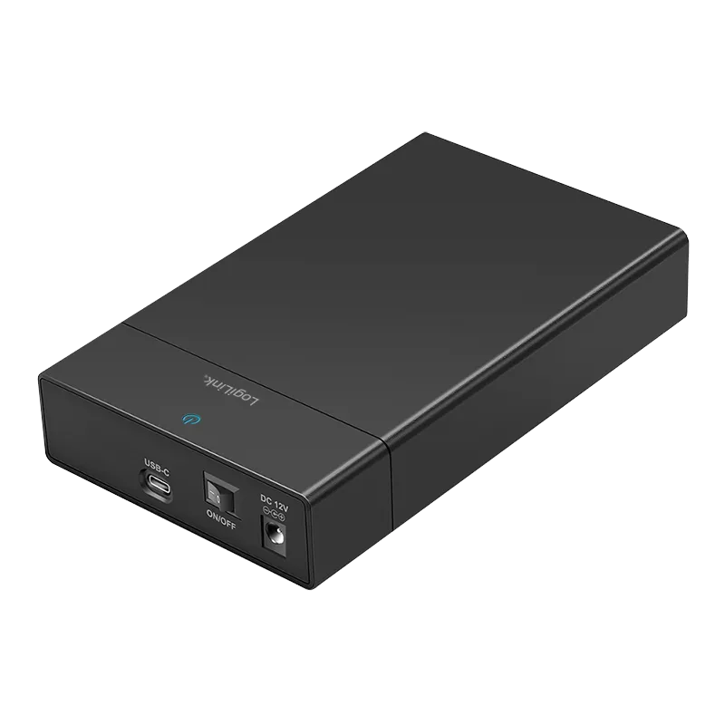 USB-C 3.2 Festplattengehäuse 2,5"/3,5", bis 16 TB, SATA HDD/SSD, Schwarz