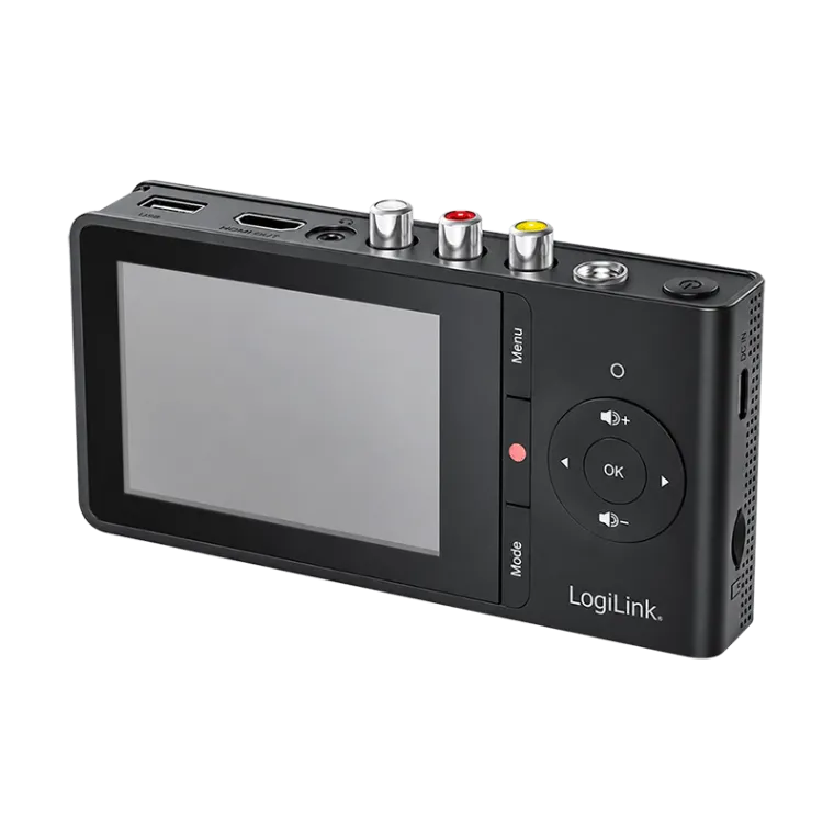 HDMI-Videokonverter und Aufzeichnungsgerät, 720p, 3.5" Display, USB/microSD-Slot, tragbar, Schwarz