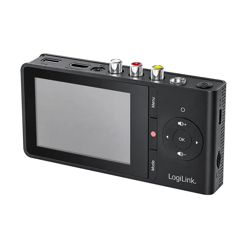 HDMI-Videokonverter und Aufzeichnungsgerät, 720p, 3.5" Display, USB/microSD-Slot, tragbar, Schwarz
