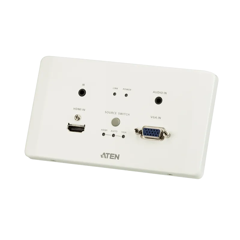 HDMI und VGA HDBaseT Sender mit EU-Wandplatte