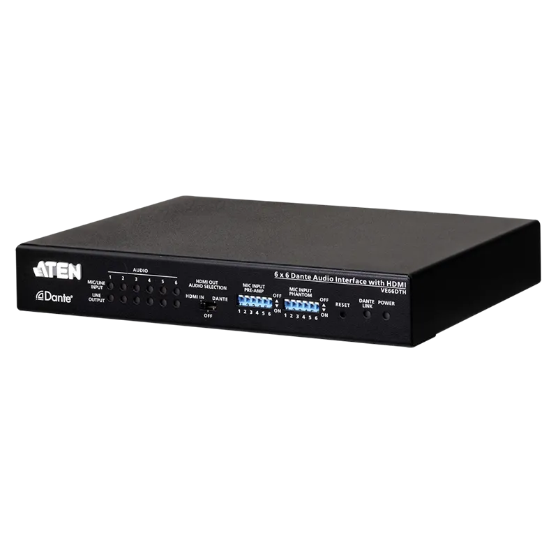 6x6 Dante Audioschnittstelle mit HDMI