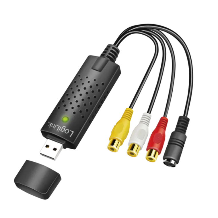USB 2.0-A/V-Grabber, USB-A/M zu 3xCinch + miniDIN5/F, schwarz