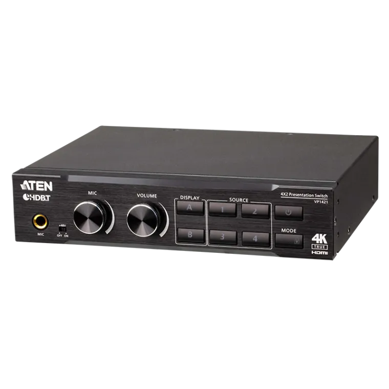 HDMI Matrix Switch 4 x 2 True 4K Präsentation mit Skalierung