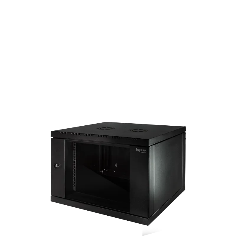 19" Wandschrank einteilig 6HE 600 x 560 mm, Schwarz