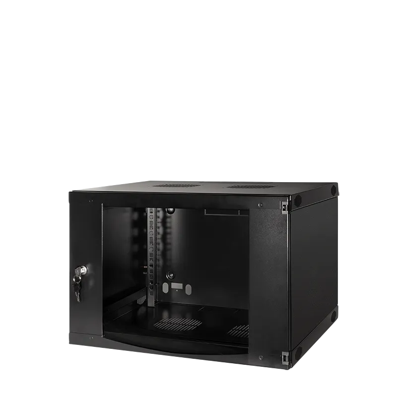 19" Wandschrank 6HE 540 x 450 mm, unmontiert, Schwarz