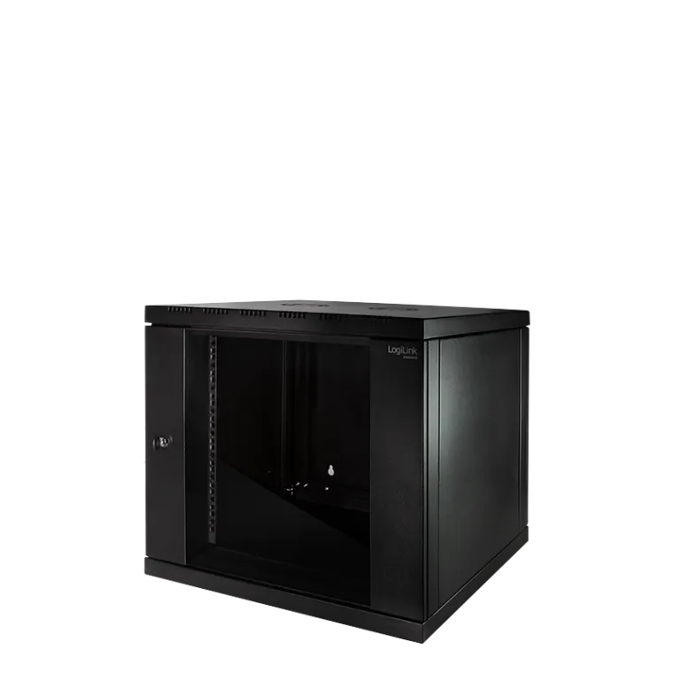 19" Wandschrank einteilig 9HE 600 x 560 mm, Schwarz