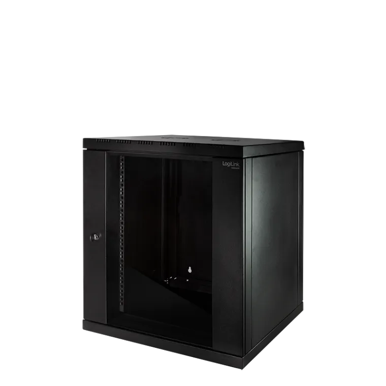 19" Wandschrank einteilig 12HE 600 x 560 mm, Schwarz