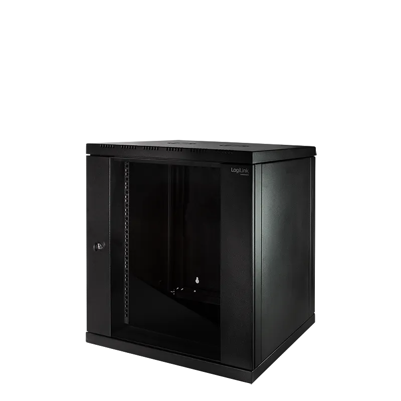 19" Wandschrank einteilig 12HE 600 x 560 mm, Schwarz