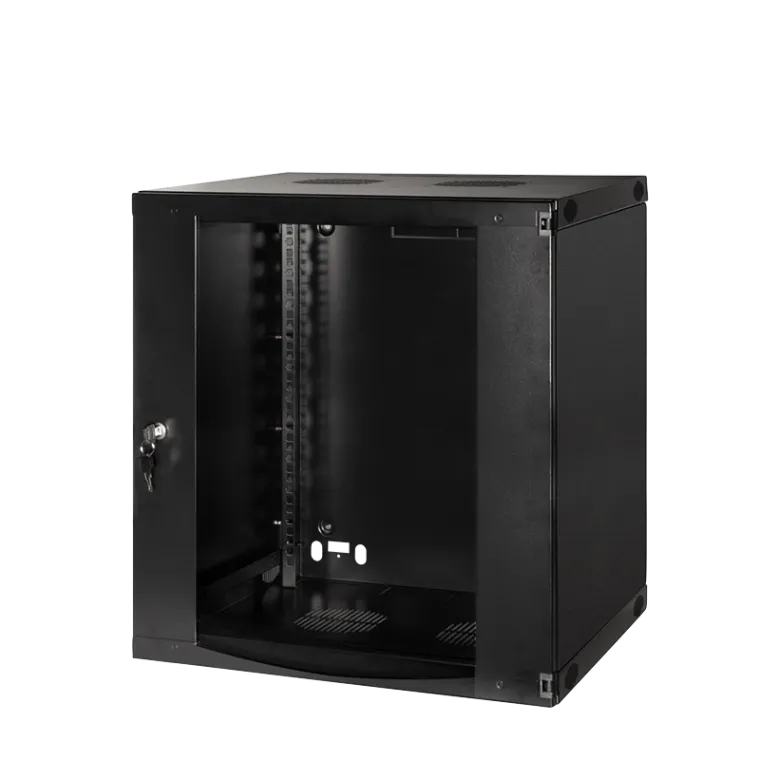 19" Wandschrank 12HE 540 x 450 mm, unmontiert, Schwarz