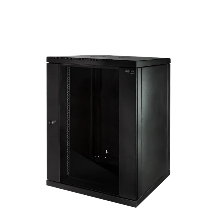 19" Wandschrank einteilig 15HE 600 x 560 mm, Schwarz