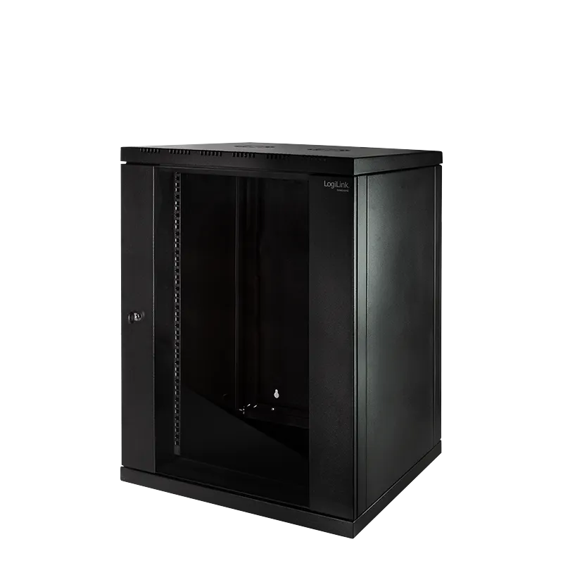 19" Wandschrank einteilig 15HE 600 x 560 mm, Schwarz