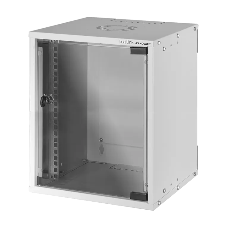 Netzwerkschrank / Wandgehäuse 10 Zoll, 6 HE, montiert, Grau