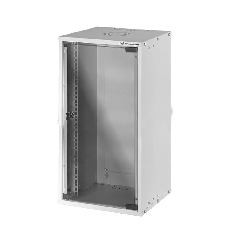Netzwerkschrank / Wandgehäuse 10 Zoll, 9 HE, montiert, Grau