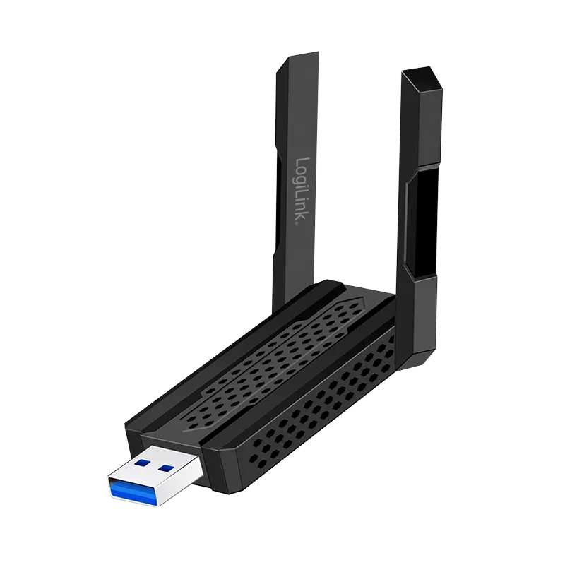 Wi-Fi 6E 5,8 GHz USB Adapter, bis zu 1201 Mbit/s, 4 dBi-Antennen, Hotspot-Funktion, Schwarz
