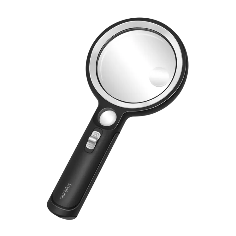 Vergrößerungsglas mit Licht, 5-, 13- und 20-facher Vergrößerung, schwarz